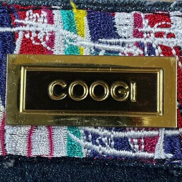 COOGI Jeweled Cuffed Hem Bermuda Jean Shorts - Size 7/8 (Juniors) - Picture 5 of 7